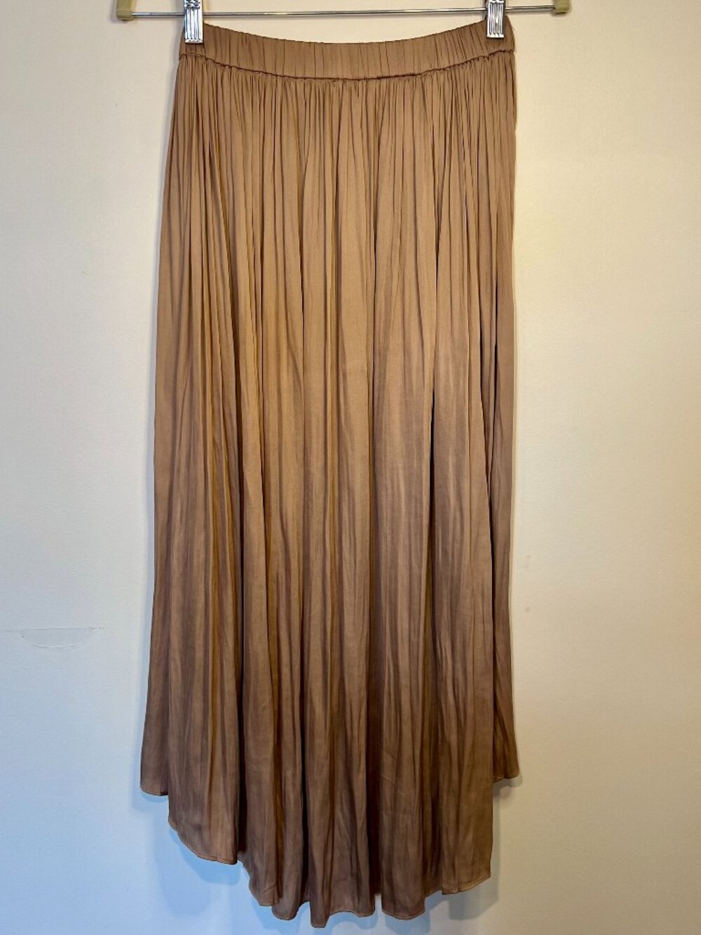 Current Air Pleated Handkerchief Hem Maxi Skirt